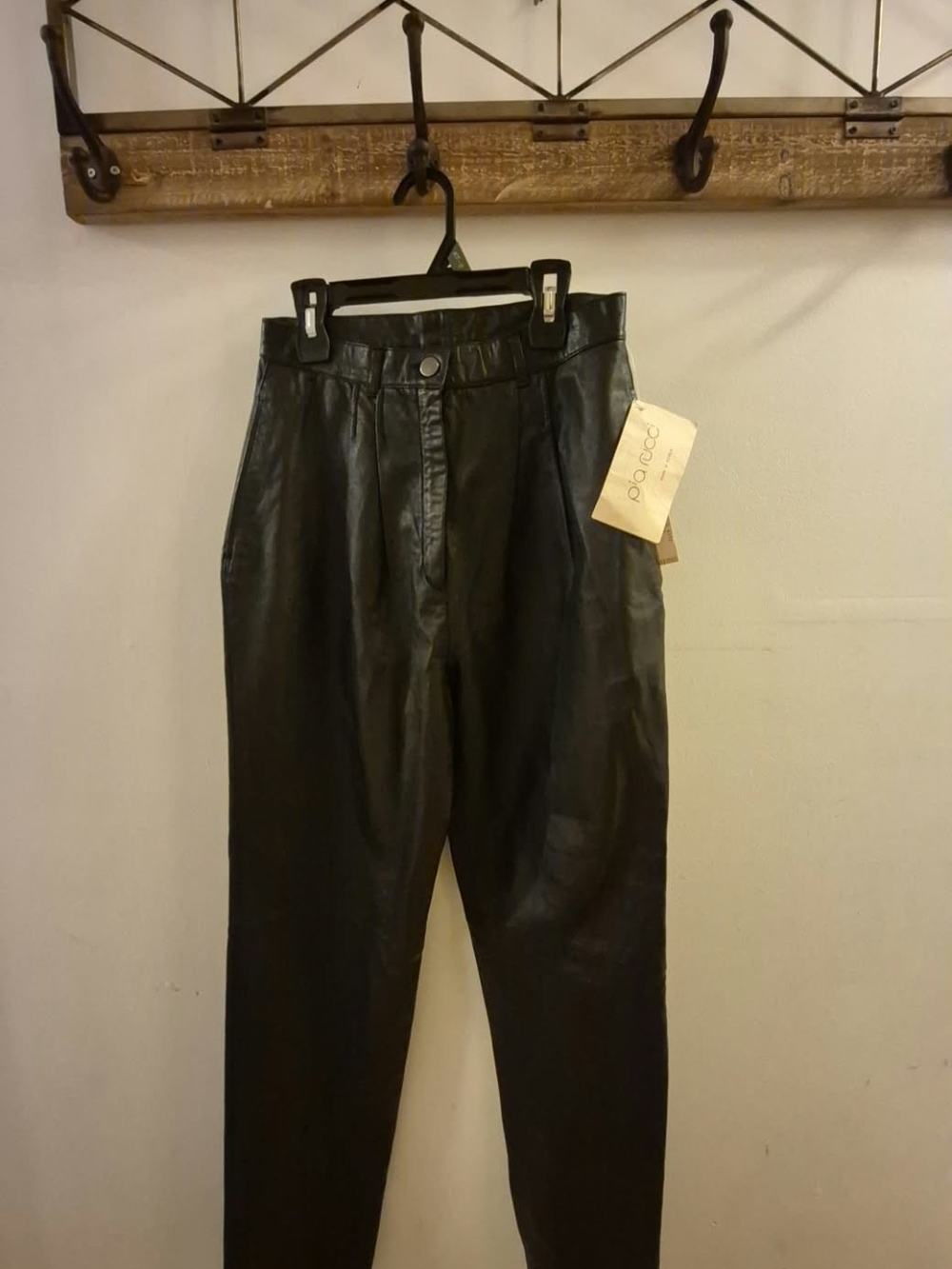 Pia Rucci Straight Leg Black Size 10 Leather Nwt Leather Vintage